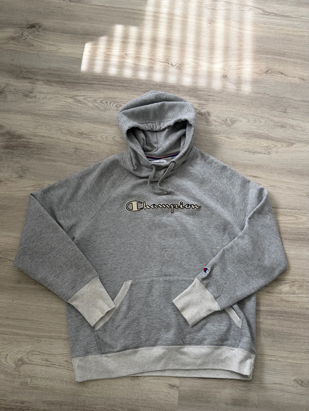 Champion Men's Gray Oatmeal Pullover Hoodie Sweatshirt